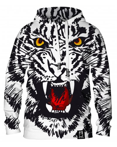 Hoodie with the hood White Tiger