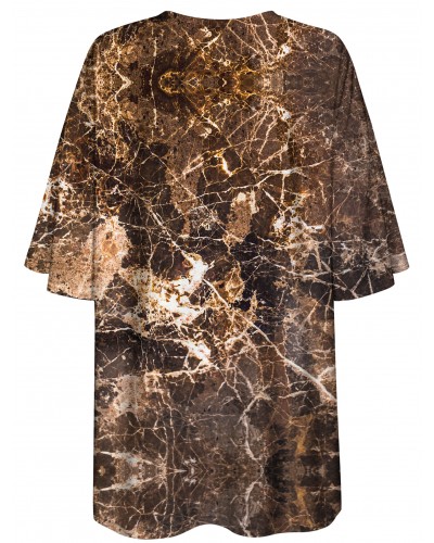 T-Shirt Oversize Marble Brown