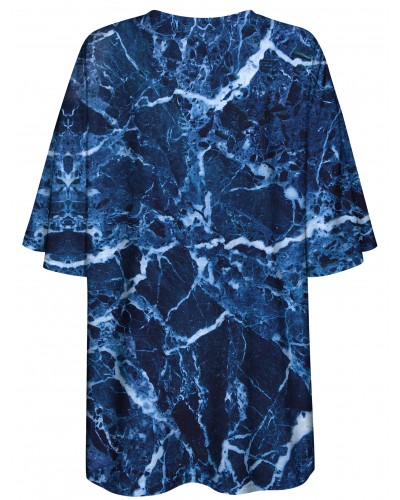 T-Shirt Oversize Marble Blue