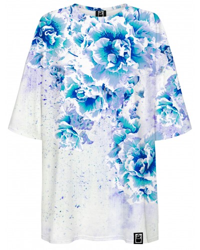 T-Shirt Oversize Beautifull Flowers Blue