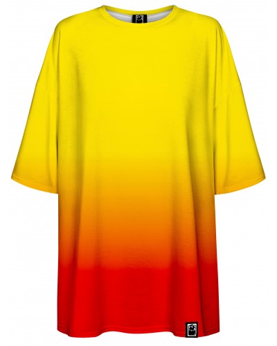T-Shirt Oversize Ombre Yellow Red