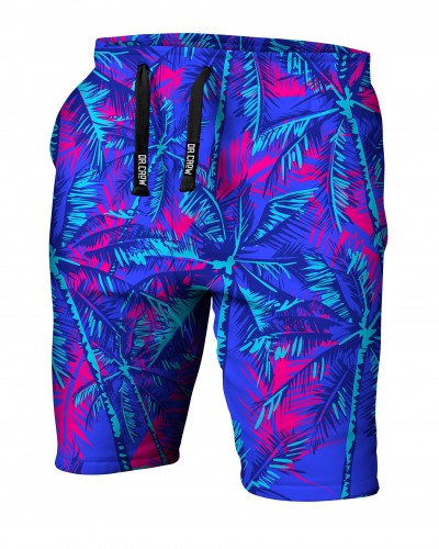 Shorts Neon Palms Blue