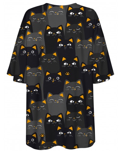 T-Shirt Oversize Cats Orange