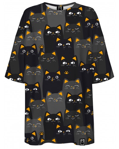 T-Shirt Oversize Cats Orange