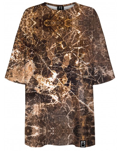 T-Shirt Oversize Marble Brown