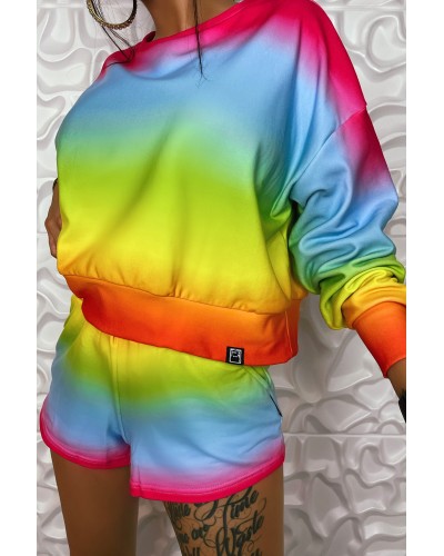 Bluza Crop Ombre Rainbow