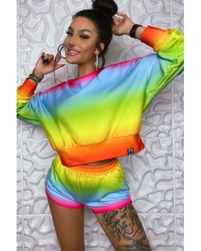 Bluza Crop Ombre Rainbow