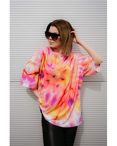 T-Shirt Oversize Tie Die Pink