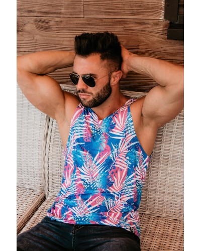 Tank Top Blue Palms