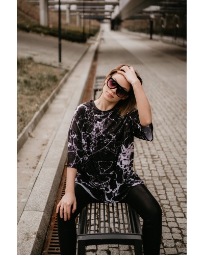 T-Shirt Oversize Marble Black