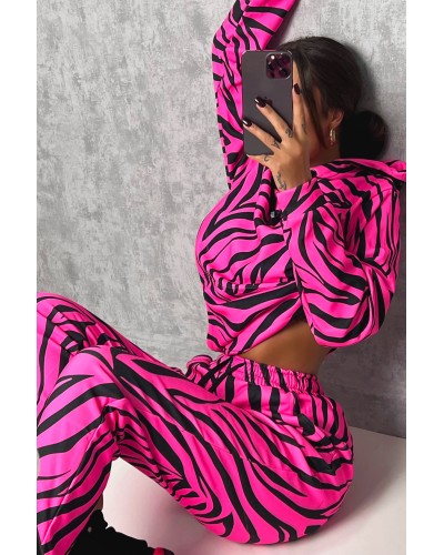 Spodnie Zebras Neon Pink