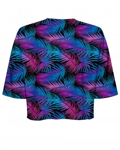 T-shirt Crop Purple Palms