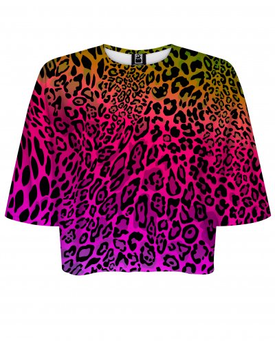 T-shirt Crop Multicolor Leopard