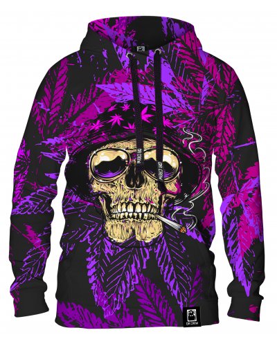 Hoodie with the hood Rasta Skull Pink