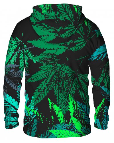 Hoodie with the hood Rasta Skull Green