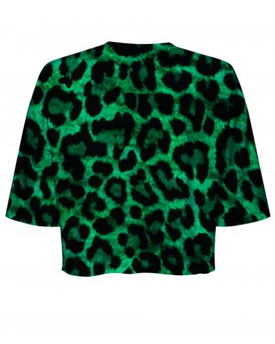 T-shirt Crop Green Panther