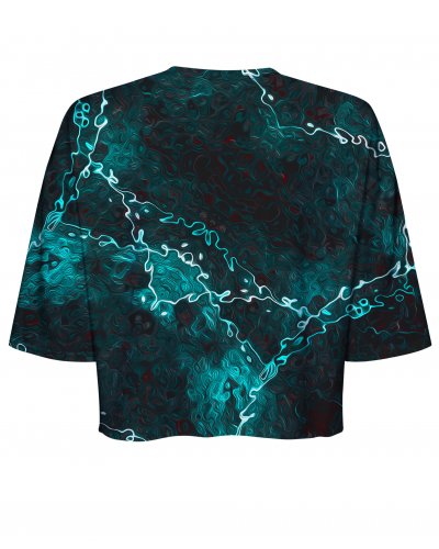 T-shirt Crop Marble Turquoise