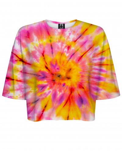 T-shirt Crop Tie Die Pink