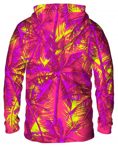 Hoodie with the hood Neon Palms Pink