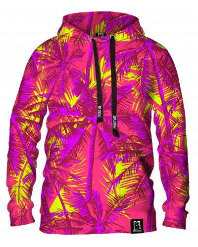 Hoodie with the hood Neon Palms Pink