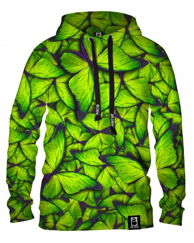 Hoodie with the hood Butterfly Green