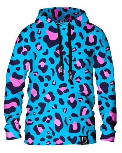 Hoodie with the hood Leopard Blue