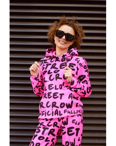 Bluza z kapturem Dr.Crow Neon Pink