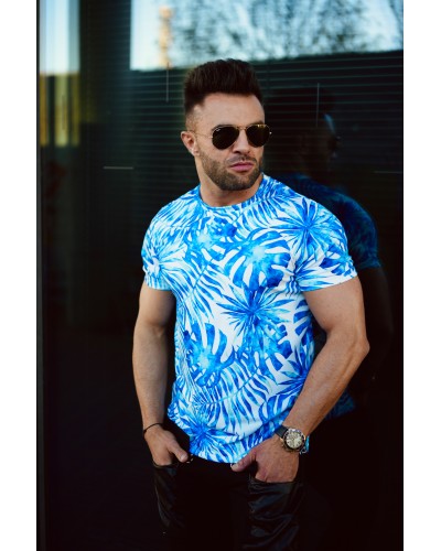 T-Shirt Blue Summer Palm