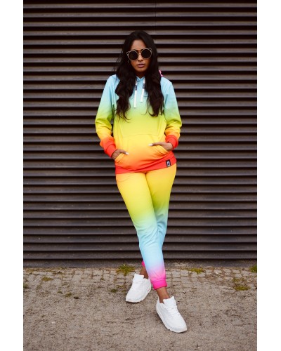 Hoodie with the hood Ombre Rainbow