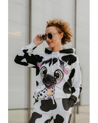 Hoodie with the hood Cute Cow