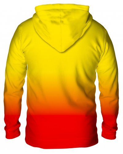 Hoodie with the hood Ombre Yellow Red