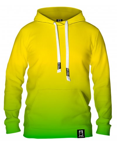 Hoodie with the hood Ombre Yellow Green