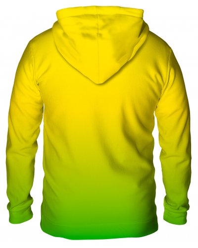 Hoodie with the hood Ombre Yellow Green