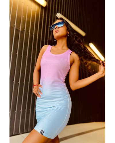 Slim dresses Ombre Blue Pink