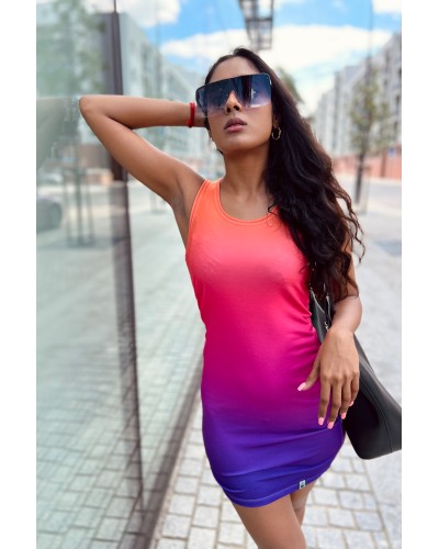 Slim dresses Ombre Orange Purple