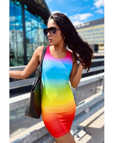 Sukienka Slim Ombre Rainbow