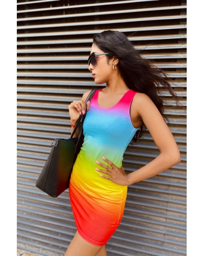 Sukienka Slim Ombre Rainbow