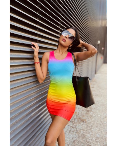 Sukienka Slim Ombre Rainbow