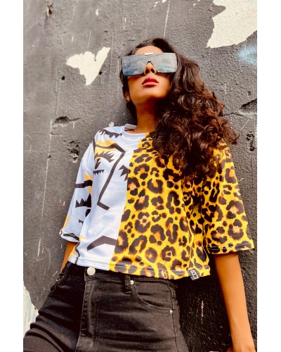 T-shirt Crop Modern Panther