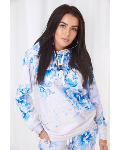 Bluza z kapturem Beautifull Flowers Blue