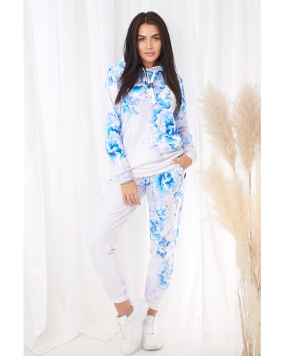 Bluza z kapturem Beautifull Flowers Blue