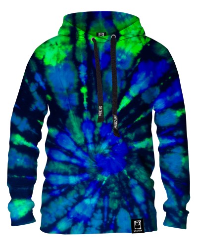 Hoodie with the hood Tie Die Blue