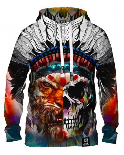 Hoodie with the hood Indian Tiger