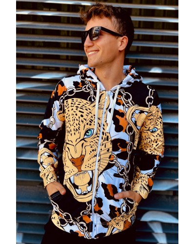 Hoodie zip Leopard Spots