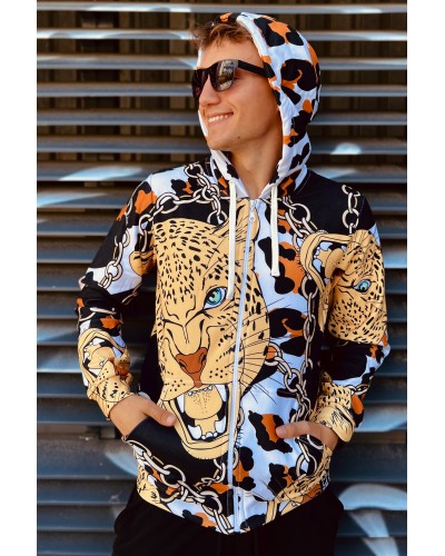 Hoodie zip Leopard Spots