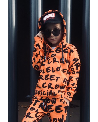 Hoodie with the hood Dr.Crow Orange