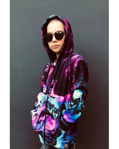 Hoodies zip Marble Neon