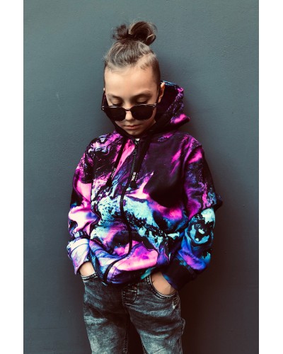 Hoodies zip Marble Neon