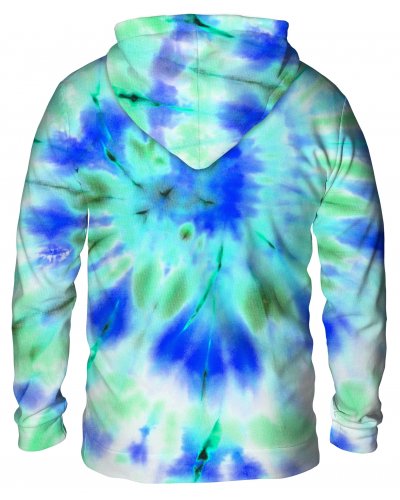 Hoodie with the hood Tie Die Green