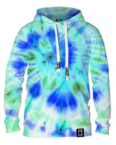 Hoodie with the hood Tie Die Green